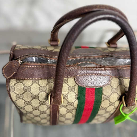 Gucci Cream and Brown Boston Bag with Iconic Design - Picture 4 of 16